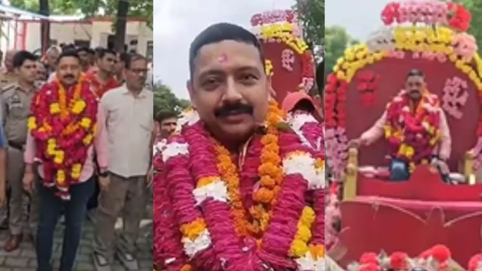 Prayagraj SHO farewell Upendra Singh Prayagraj SHO farewell Upendra Singh