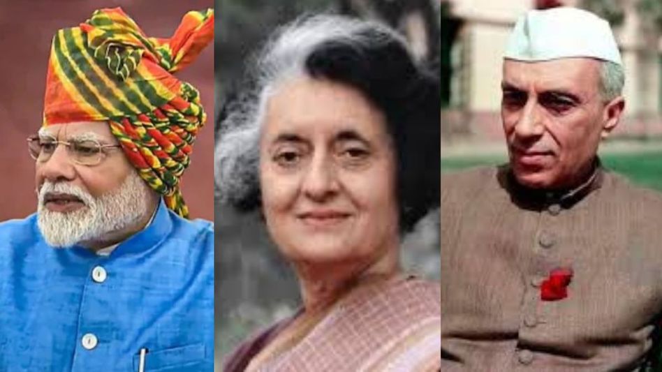 PM Modi, Indira Gandhi and Jawaharlal Nehru (File Photo) PM Modi, Indira Gandhi and Jawaharlal Nehru (File Photo)