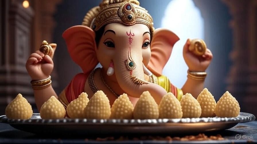 Lord Ganesh With Modak