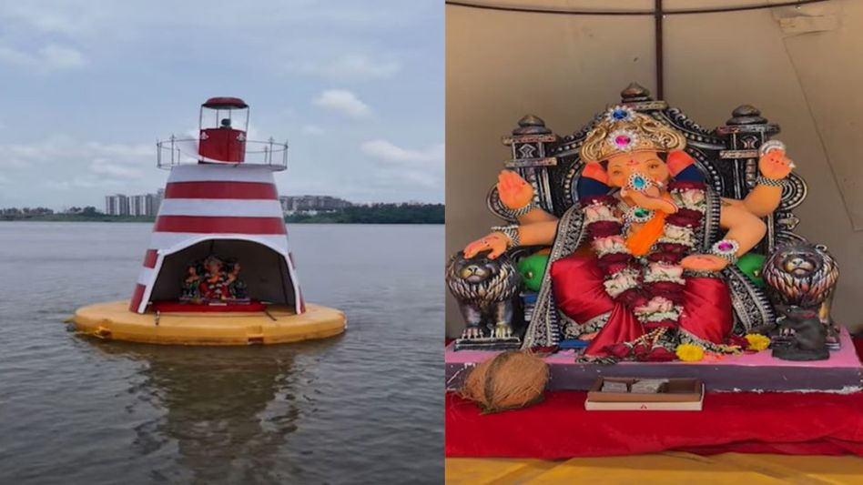 Lord Ganesh In Tapi River (Source: Social Media) Lord Ganesh In Tapi River (Source: Social Media)