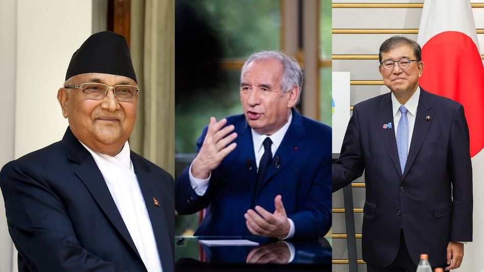 KP Oli, Francois Bayrou and Shigeru Ishiba KP Oli, Francois Bayrou and Shigeru Ishiba