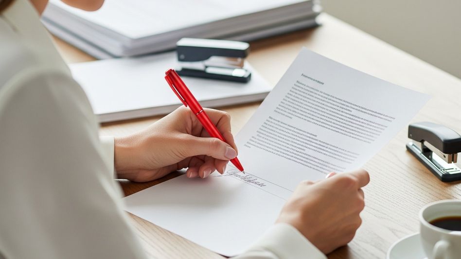 woman signing a paper woman signing a paper