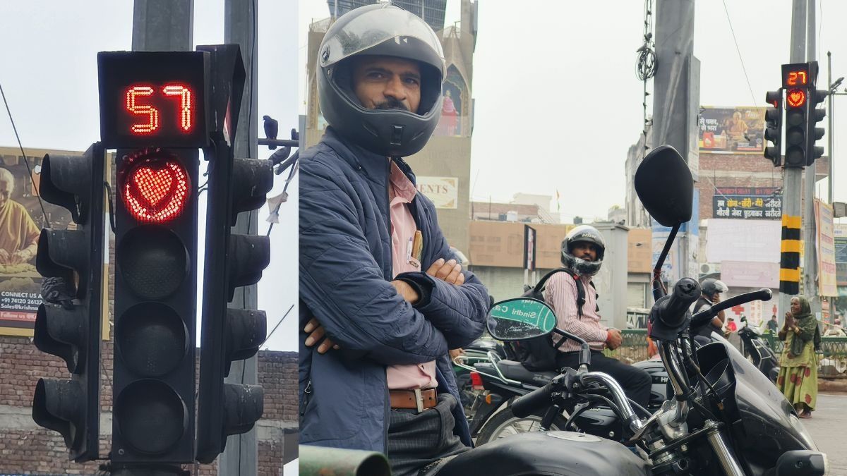 Heart shaped traffic signal