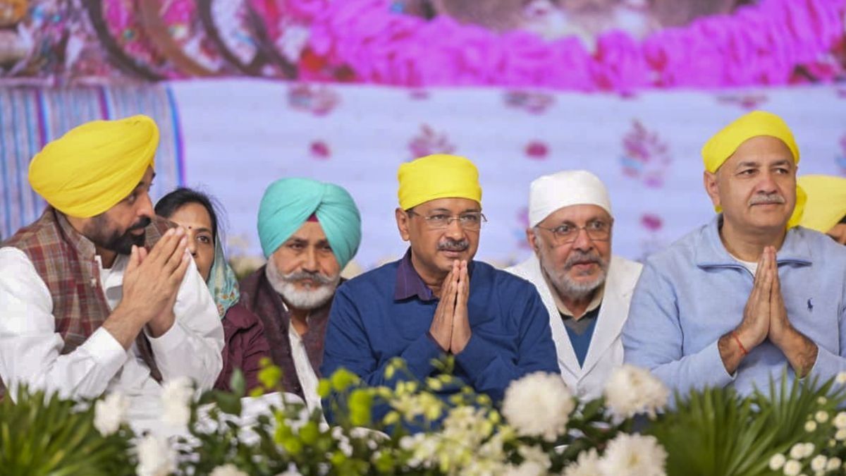 Arvind Kejriwal, CM Bhagwant Mann and Manish Sisodia (Photo/PTI)  