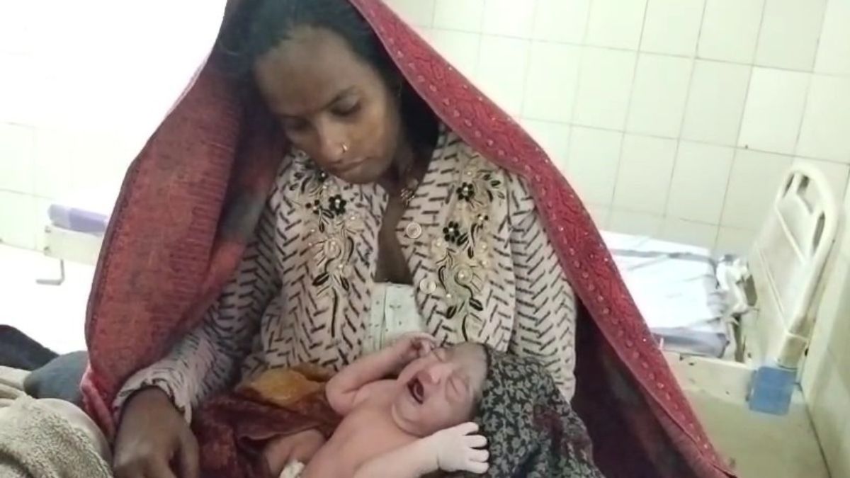 Woman Gives Birth to a Child at the Exam Centre
