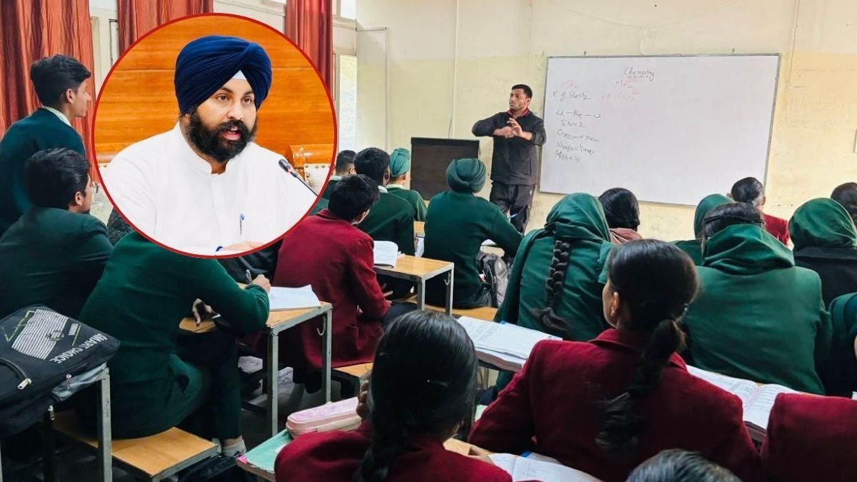 Education Minister Harjot Singh Bains and Government school