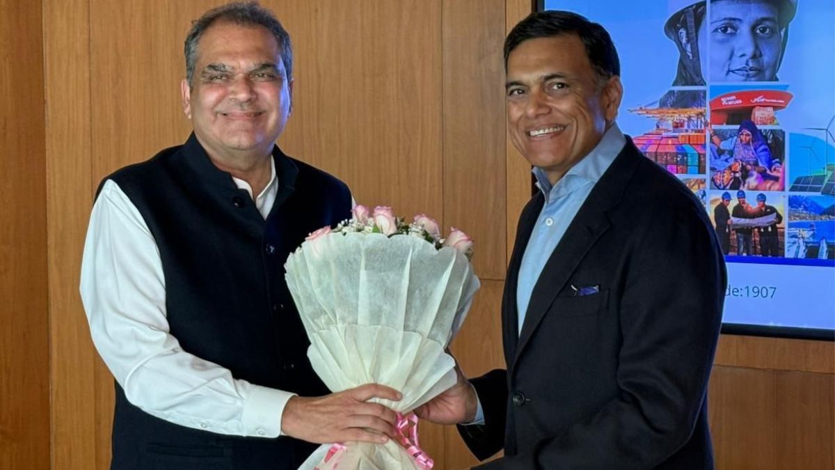 Punjab Industries Minister Sanjeev Arora and industrialist Sajjan Jindal