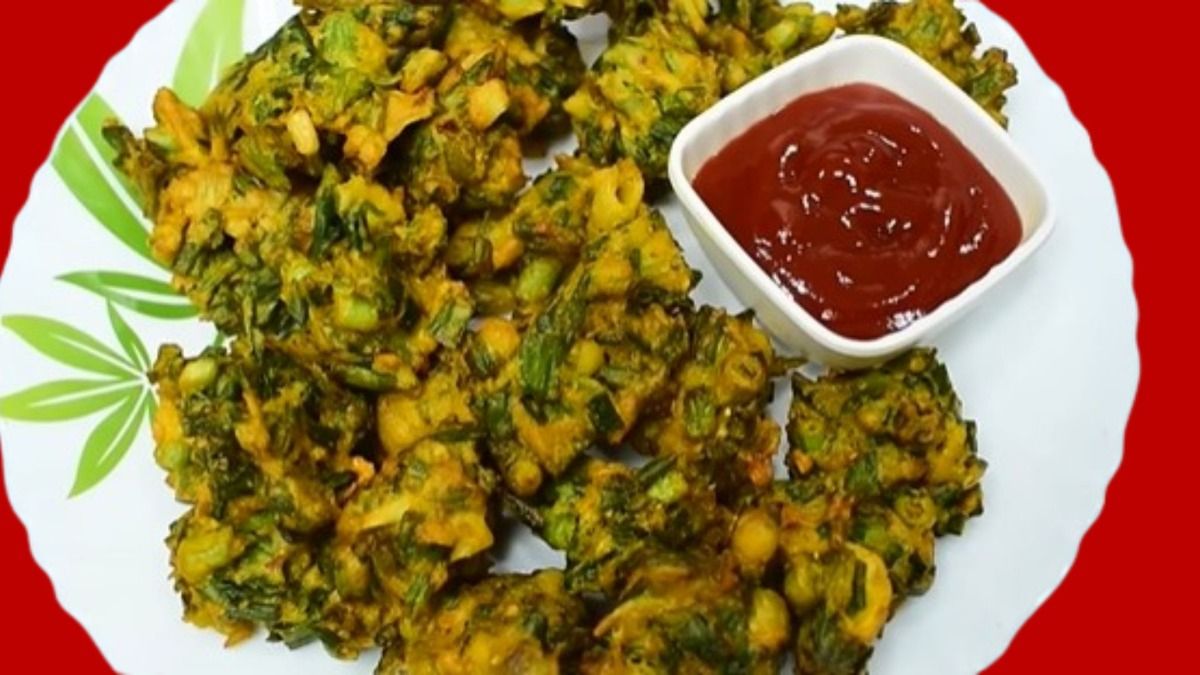 हरे प्याज के पकोड़े