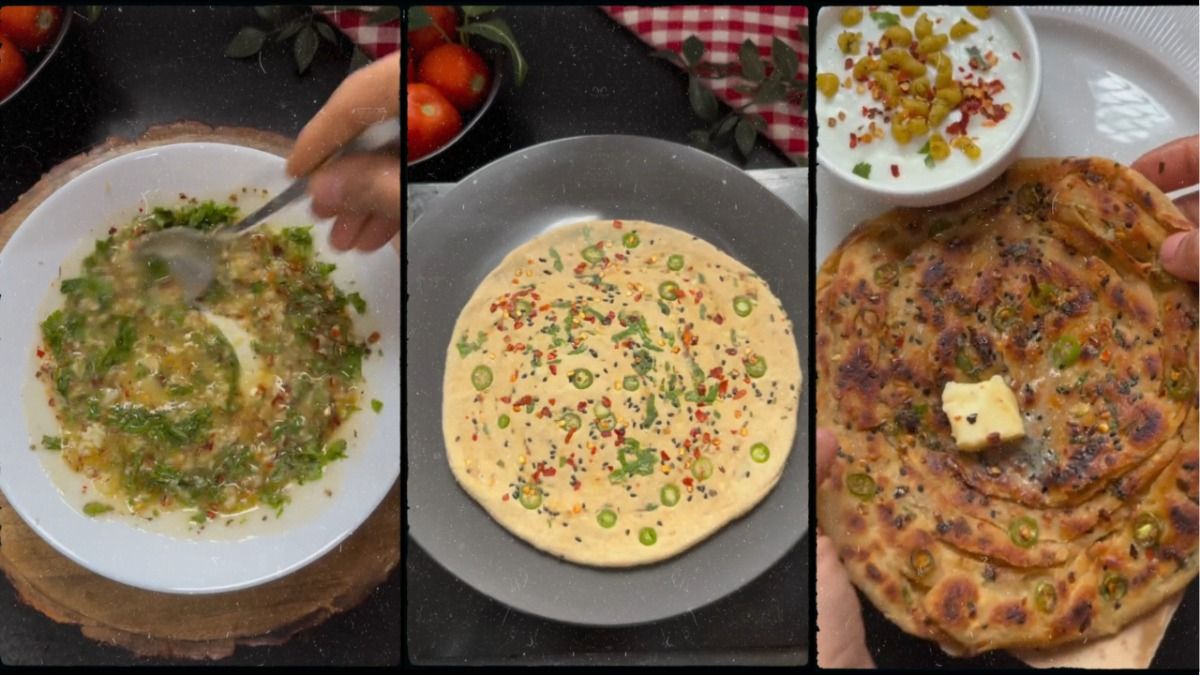 Chilli Garlic Laccha Paratha Recipe