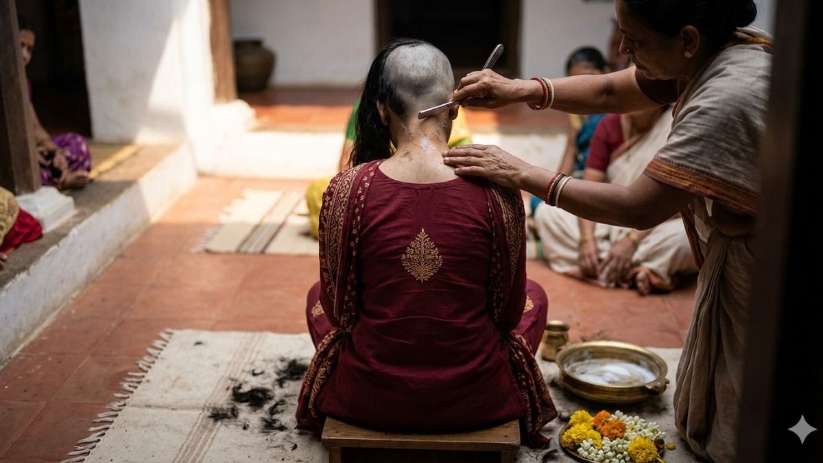 Girl Head Shaved: Photo: AI