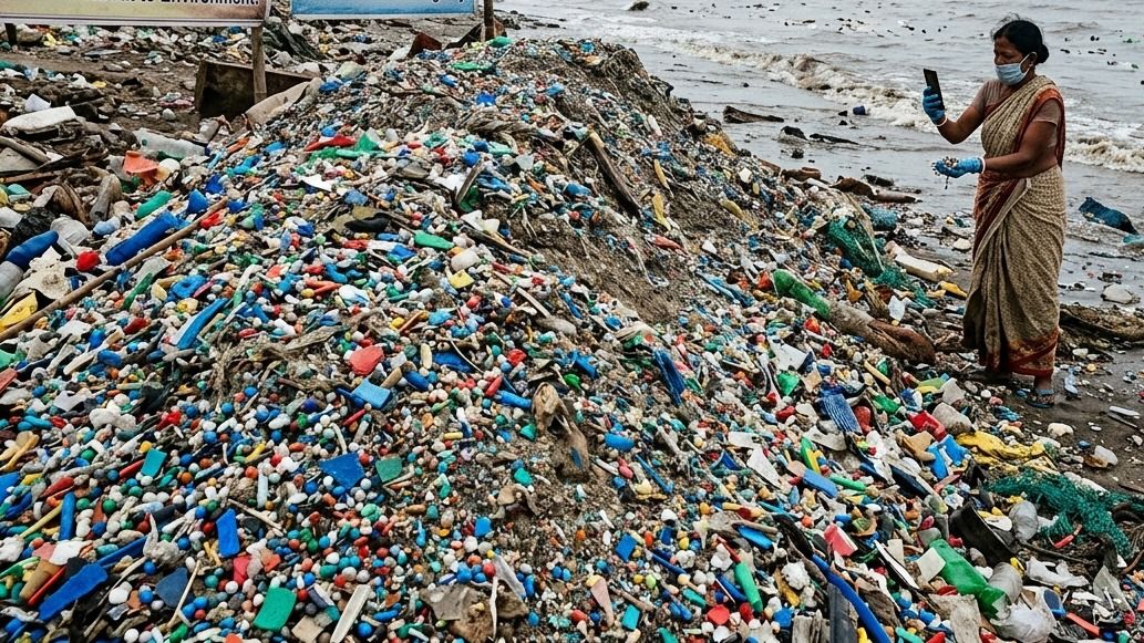 माइक्रोप्लास्टिक (AI MADE IMAGE)