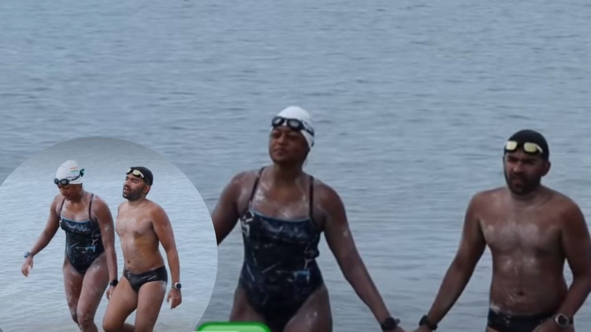swims from Sri Lanka to India in 10 hours