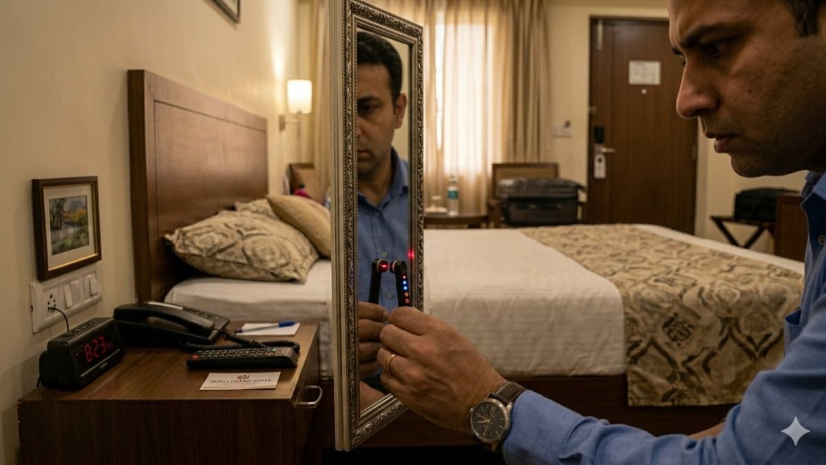 Person Finds Hidden Camera In Mirror