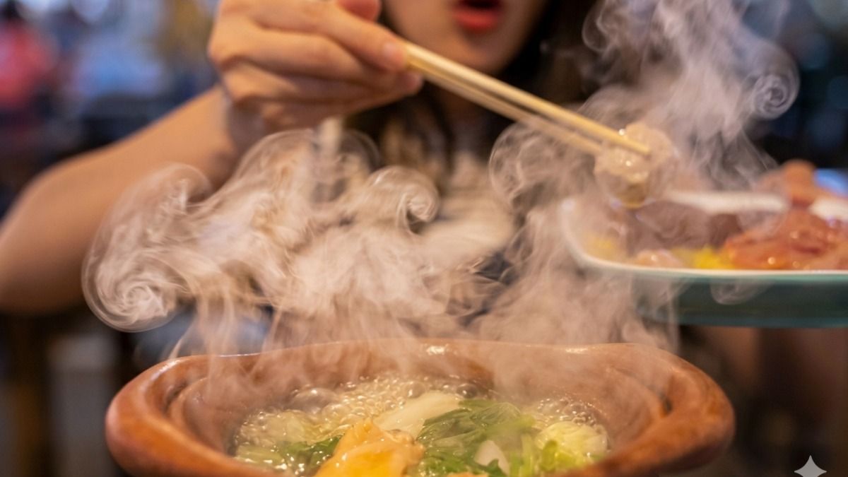 Eating Too Hot Food: AI Image