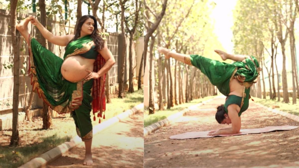 Bengaluru woman, 39 weeks pregnant, does advanced yoga 