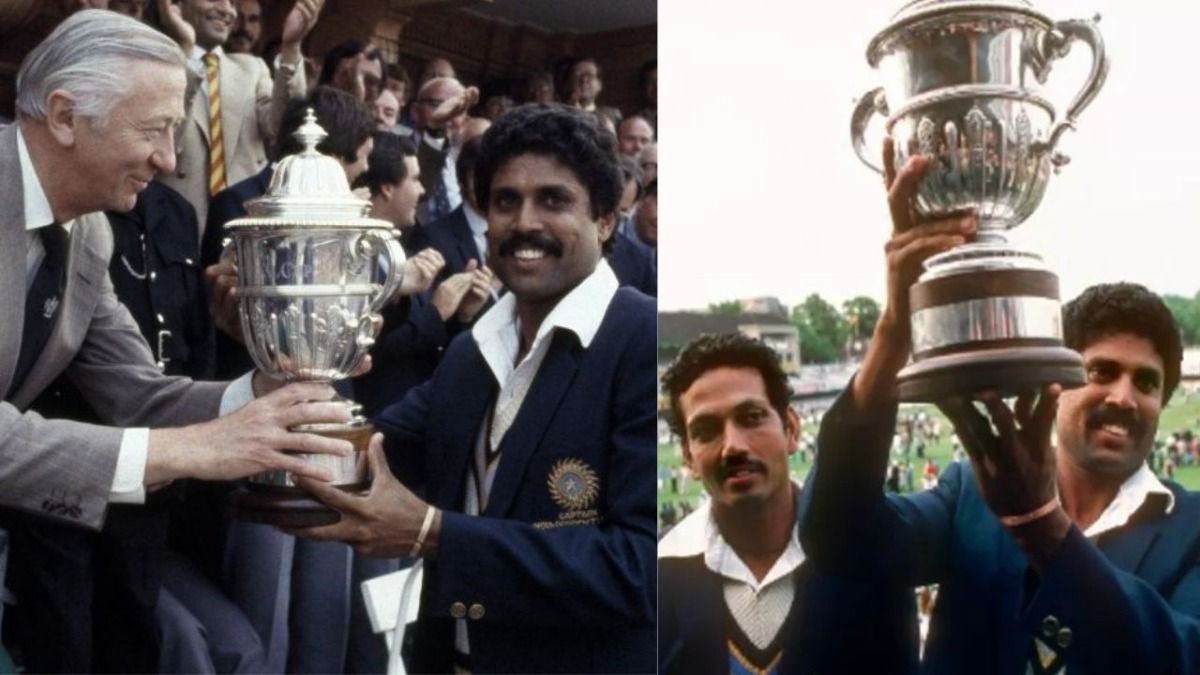 Captain Kapil Dev with the World Cup (Photo: Twitter)