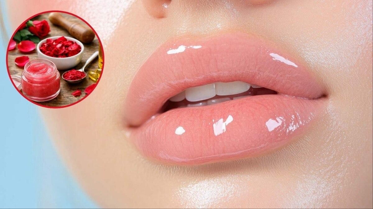 Homemade rose lip balm