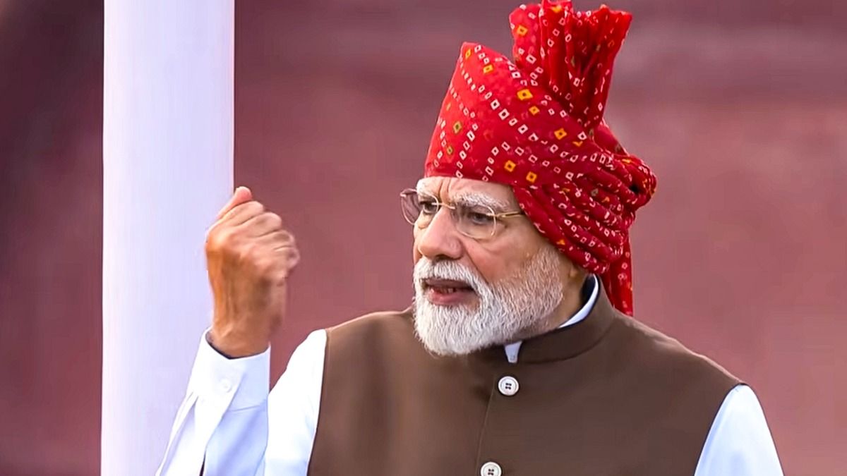 PM Modi during the 8oth Independence Day celebrations 