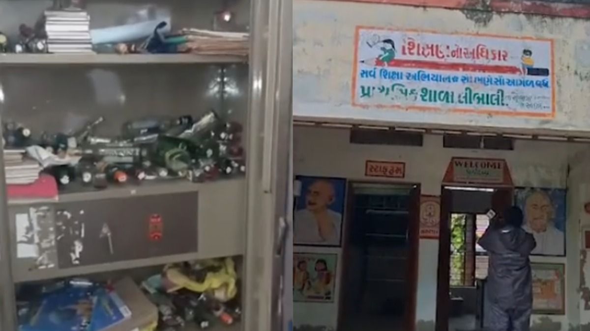 तिजोरी में मिली शराब की बोतलें