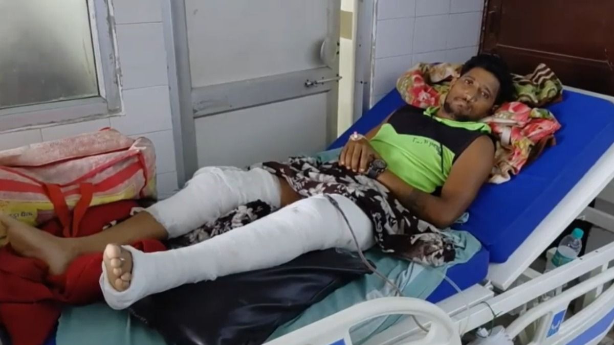 चोट लगने के बाद पुष्पेंद्र कुमार मनौरिया