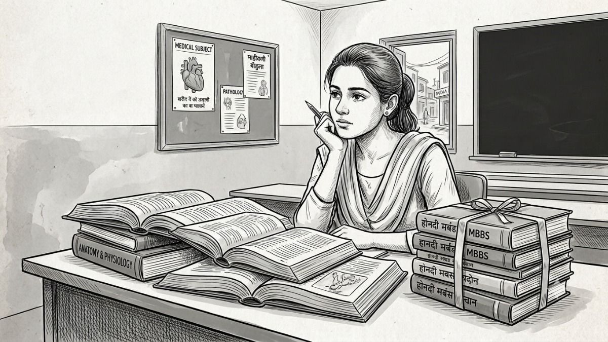 Madhya Pradesh's Hindi MBBS experiment: Books reach students, but exams remain English-heavy (AI-generated image)
