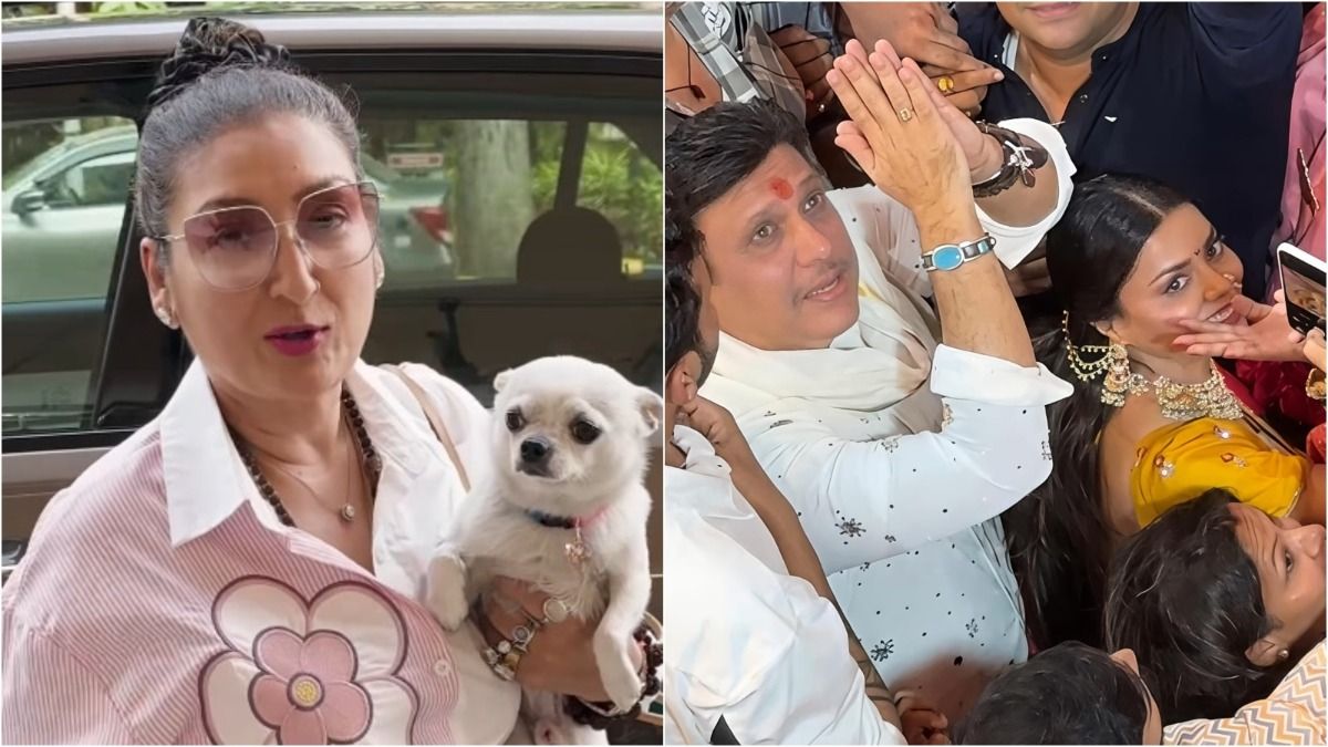 Ssunita Ahuja (L) reacts after Govinda, Rani Swarnakar’s (R) Lalbaugcha Raja videos surface