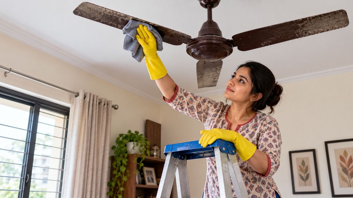 Ceiling Fan Cleaning Tip (AI)