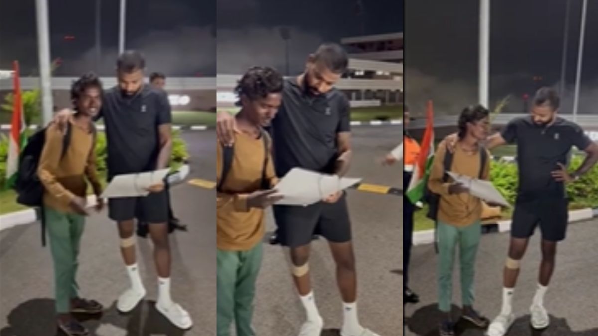 Hardik Pandya met die-hard fan (Photo/Screenshot)