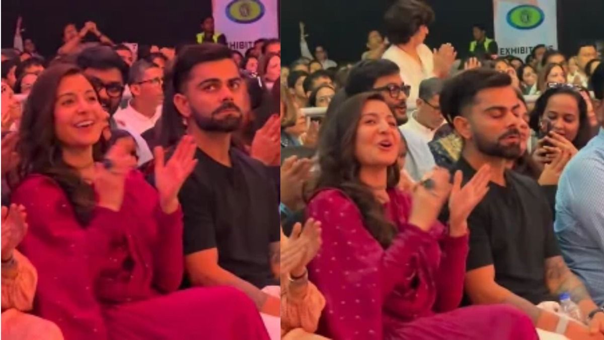 virat anushka at chant 'hare ram'