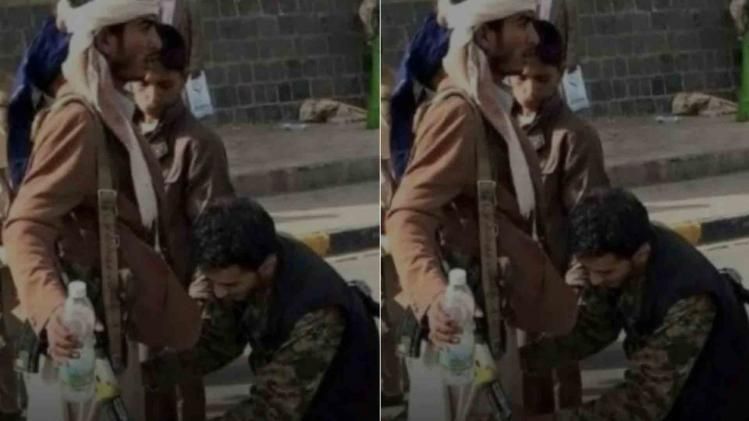 The truth behind the viral picture of security check in Afghanistan