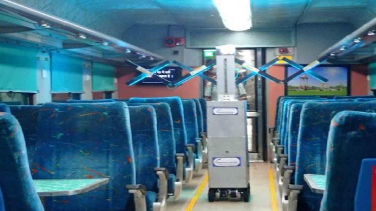 Virus Killing Robot in train