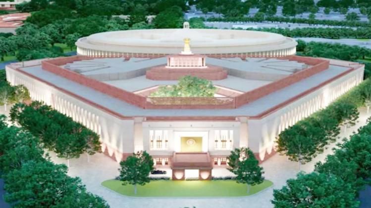 An artistic design of the New Parliament Building.