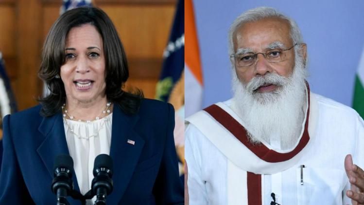 pm modi meet vp kamala harris