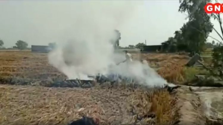 Farmers burning stubble