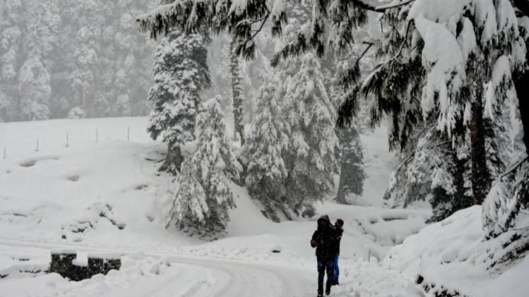 Tourists fun amidst snowfall