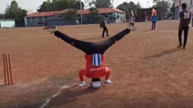 Umpire gave wide with feet instead of hands