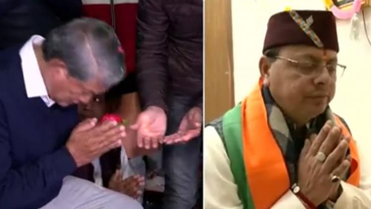 हरीश रावत और पुष्कर सिंह धामी 