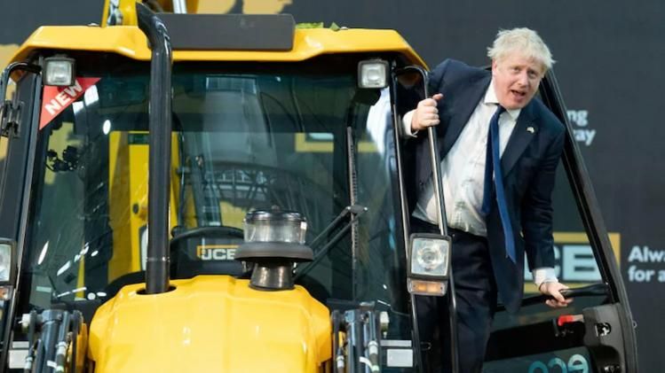 UK PM Boris Johnson on Bulldozer 