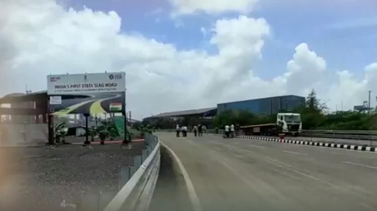 First steel slag road
