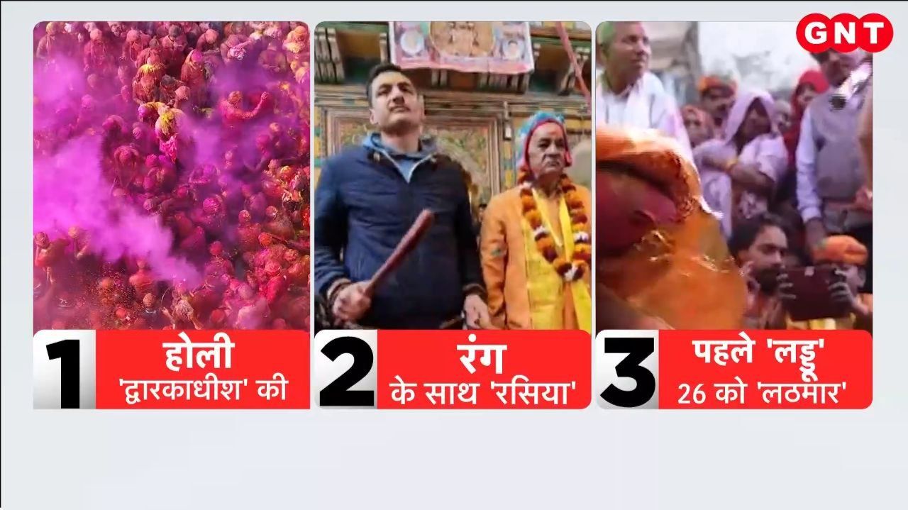 What is the religious significance of Holi in Braj Learn more and see pictures of the wonderful blend of devotion and Holi celebrations at the Dwarkadhish Temple kdk frvd