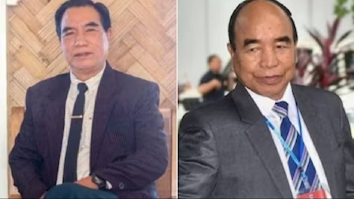 ZPM leader Lalduhoma (L), Mizoram CM and MNF chief Zoramthanga (R)