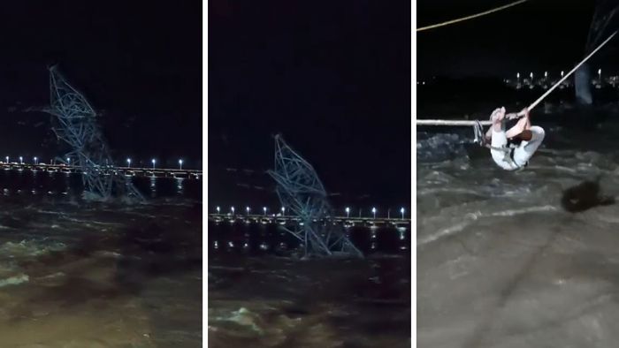 हाय टेंशन केबल टॉवर बुडत आहे