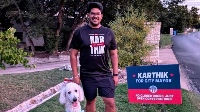 अमेरिकेचे टेक्सासचे कार्तिक नरलासेट्टी महापौरपदासाठी रिंगणात आहेत