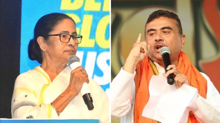মমতা বন্দ্যোপাধ্যায় ও শুভেন্দু অধিকারী