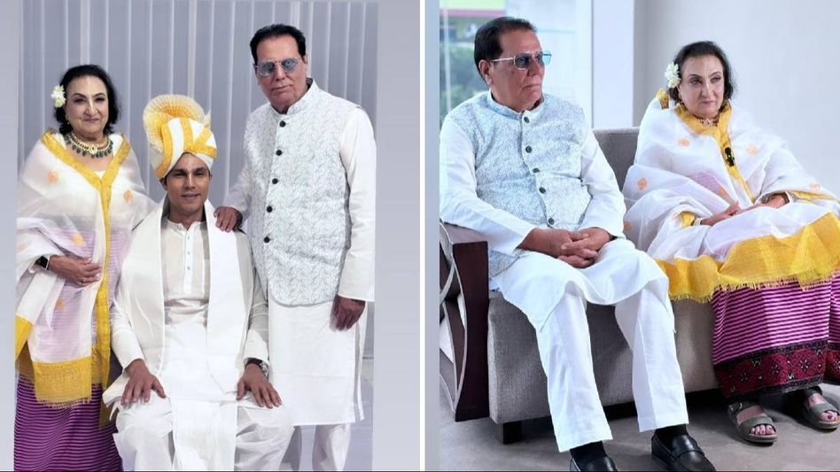A Cultural Blend of Love: Randeep Hooda's Haryanvi family adorns Manipur traditional attire with grace A Cultural Blend of Love: Randeep Hooda's Haryanvi family adorns Manipur traditional attire with grace