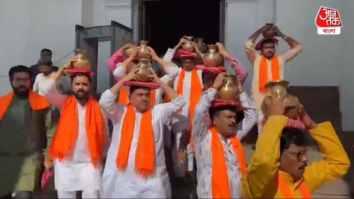 বিধানসভা চত্বরে বিজেপির শুদ্ধিকরণ।