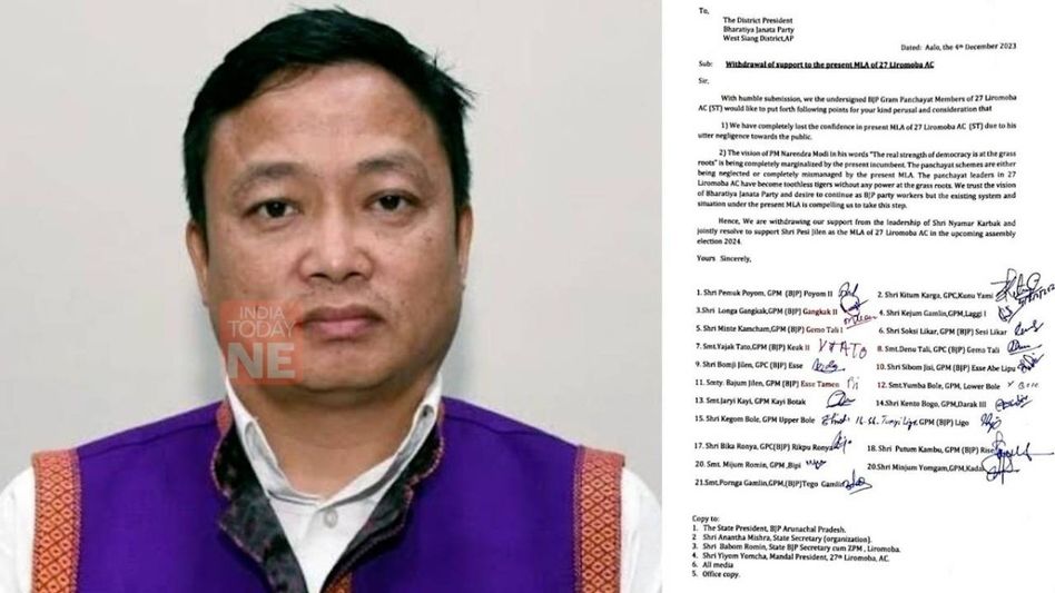 Arunachal Pradesh BJP MLA loses Panchayat support in Liromoba constituency Arunachal Pradesh BJP MLA loses Panchayat support in Liromoba constituency