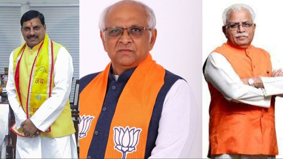 Mohan Yadav, Bhupendra Patel and Manohar Lal Khattar Mohan Yadav, Bhupendra Patel and Manohar Lal Khattar