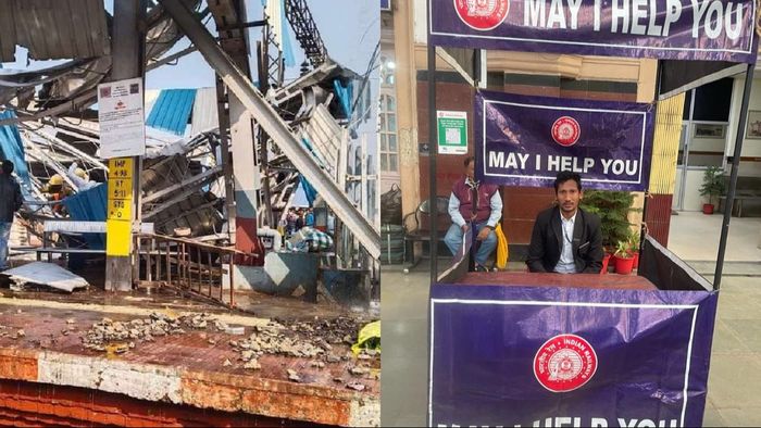 বর্ধমান স্টেশনে দুর্ঘটনায় হেল্প বুথ।