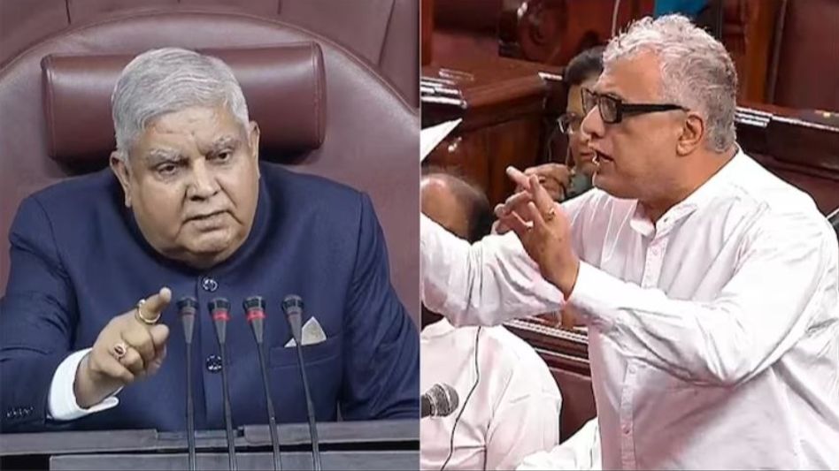 আবার ধনখড়ের সঙ্গে ঝগড়া-অশান্তি, রাজ্যসভায় সাসপেন্ড TMC-র ডেরেক আবার ধনখড়ের সঙ্গে ঝগড়া-অশান্তি, রাজ্যসভায় সাসপেন্ড TMC-র ডেরেক